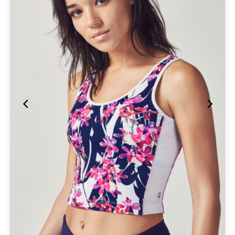 Fabletics vasha floral print medi sport bra size M sporty gym